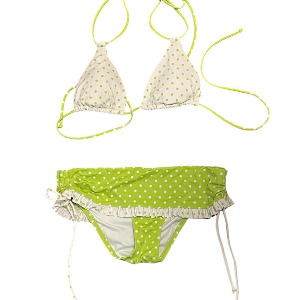 Victoria Secret Polka Dot Lime Green Two-Piece Bikini